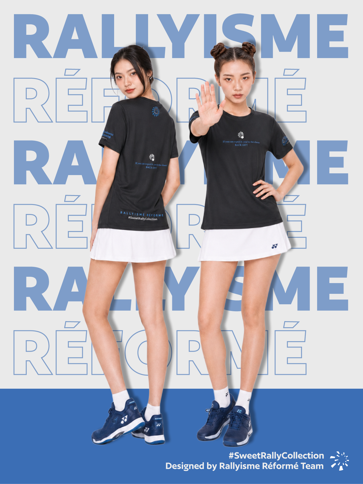 Áo Cầu Lông Nữ Rallyisme Réformé - Back Off - Form Thể Thao Dễ Mặc Mỏng nhẹ Nhanh khô Thoáng khí