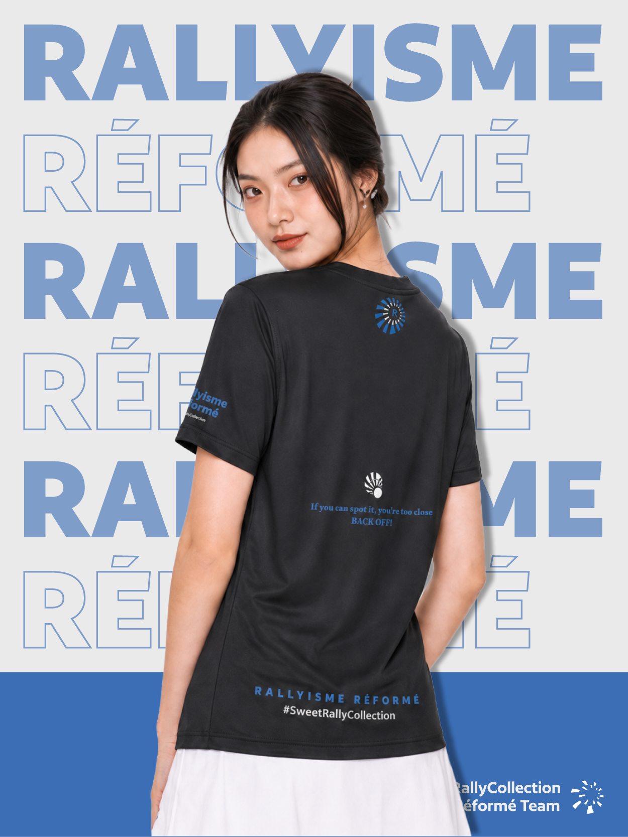 Áo Cầu Lông Nữ Rallyisme Réformé - Back Off - Form Thể Thao Dễ Mặc Mỏng nhẹ Nhanh khô Thoáng khí