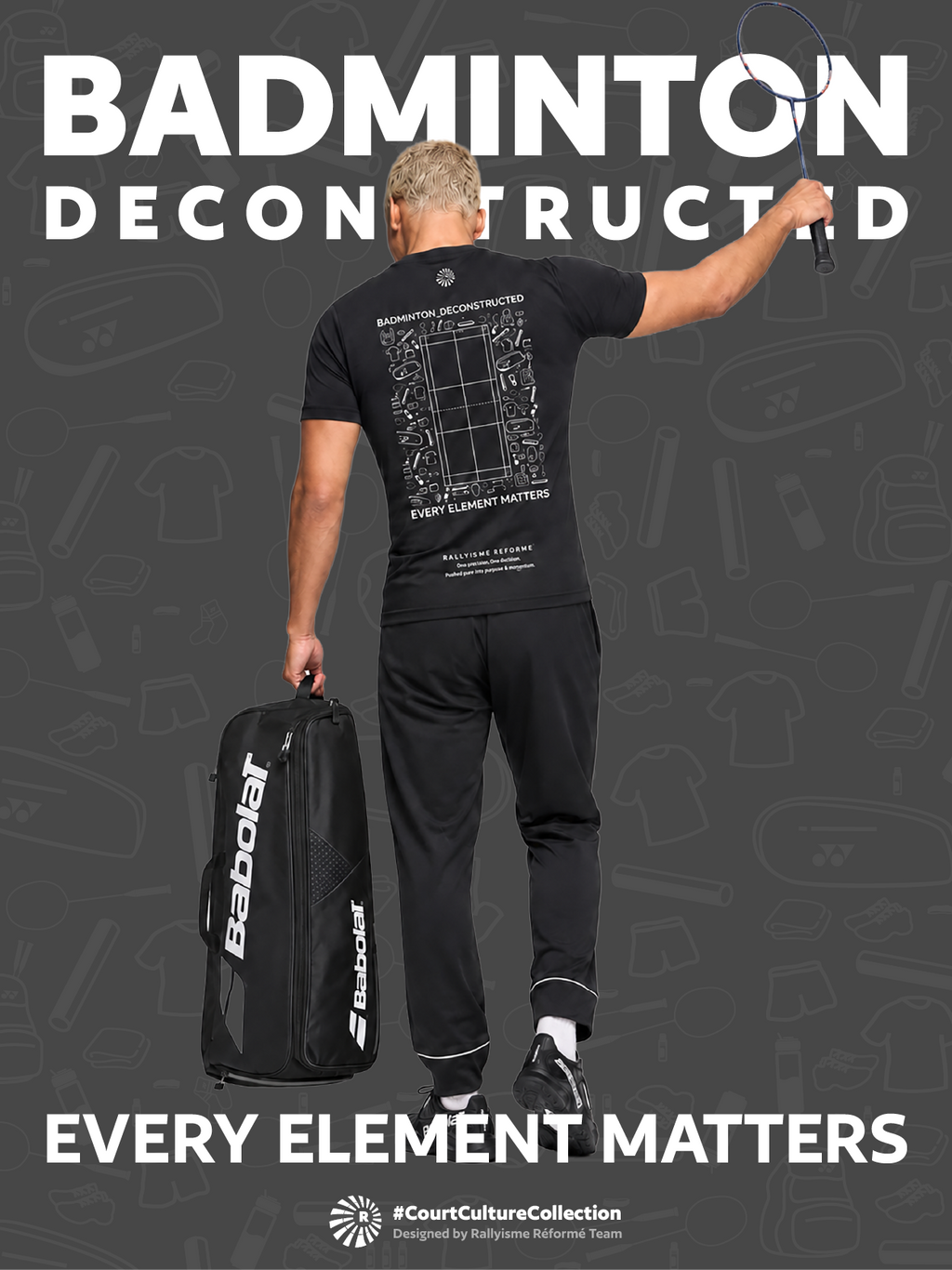 Áo Cầu Lông Unisex BADMINTON DECONSTRUCTED – Áo Thể Thao Nam Nữ Nhanh Khô Thoáng Khí Mềm Mỏng