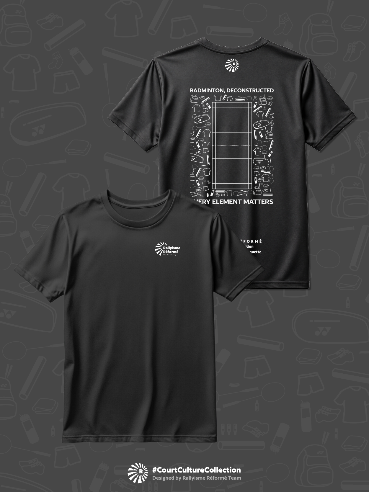 Áo Cầu Lông Unisex BADMINTON DECONSTRUCTED – Áo Thể Thao Nam Nữ Nhanh Khô Thoáng Khí Mềm Mỏng