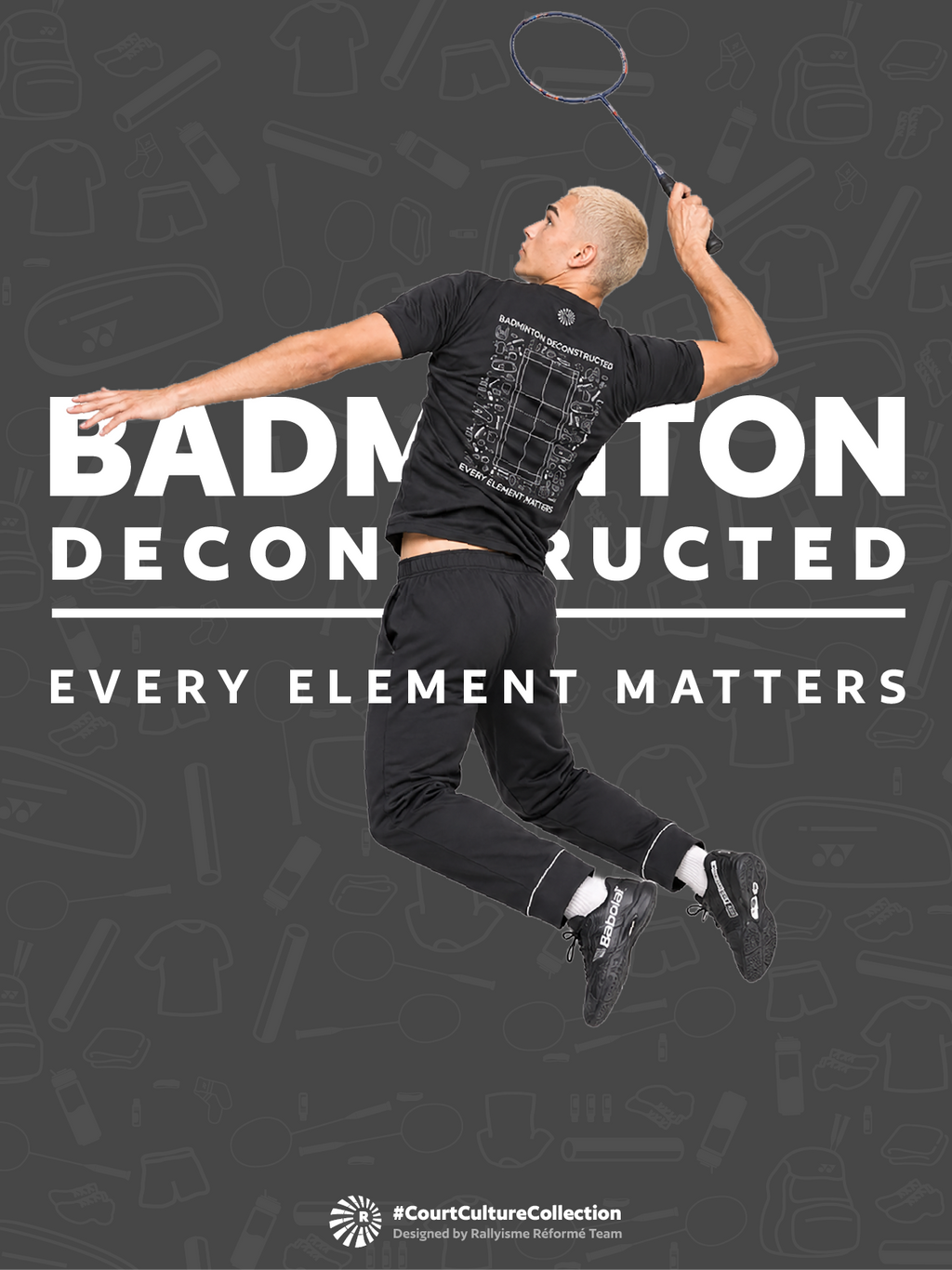 Áo Cầu Lông Unisex BADMINTON DECONSTRUCTED – Áo Thể Thao Nam Nữ Nhanh Khô Thoáng Khí Mềm Mỏng