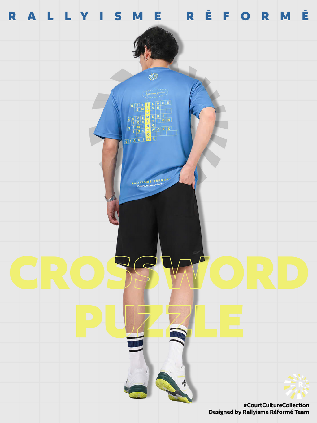 Áo Cầu Lông Unisex Court Culture – Crosscourt Crossword- Performance Fabric Thoáng Khí Nhanh Khô Nhẹ Mát