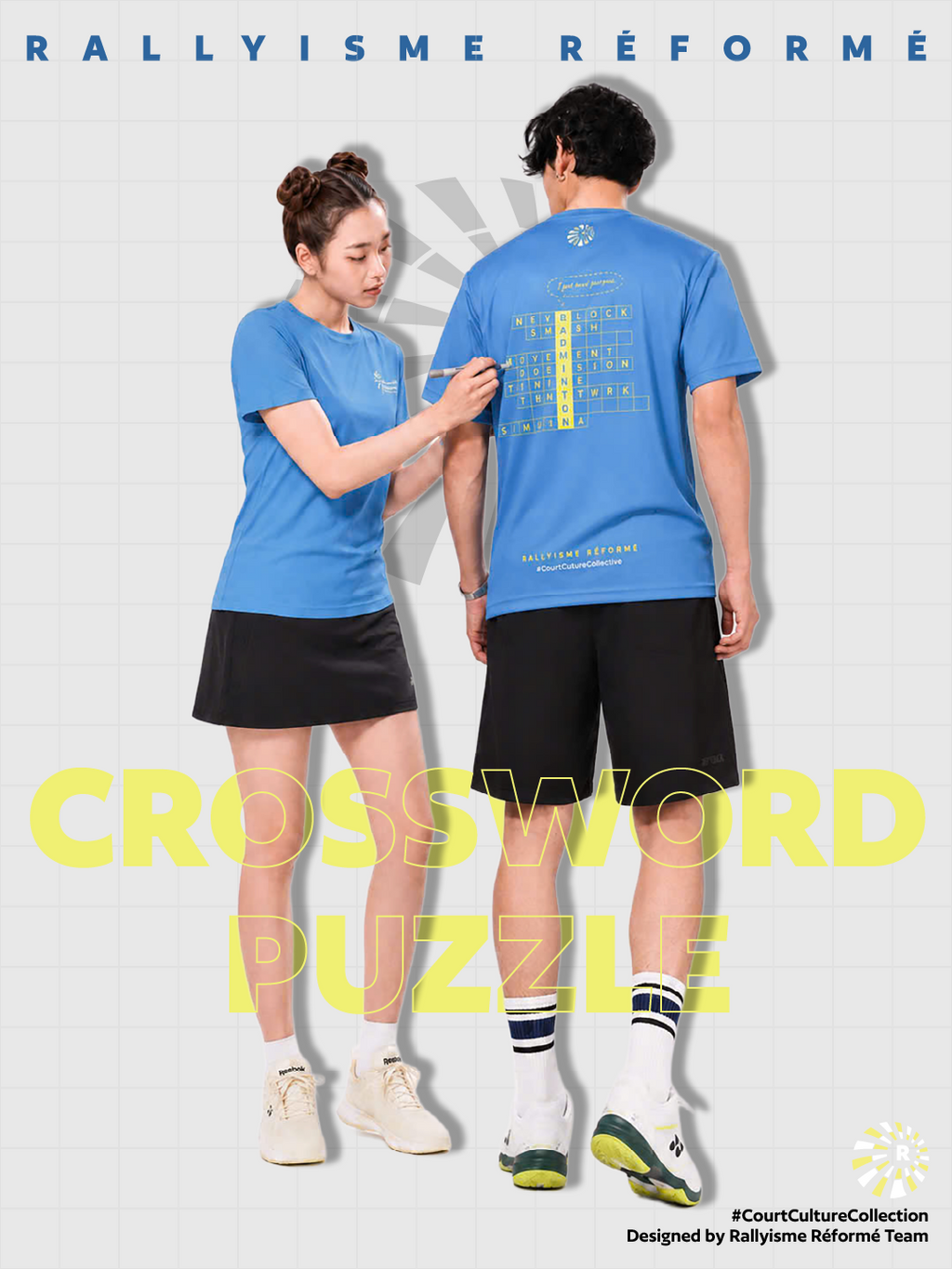 Áo Cầu Lông Unisex Court Culture – Crosscourt Crossword- Performance Fabric Thoáng Khí Nhanh Khô Nhẹ Mát