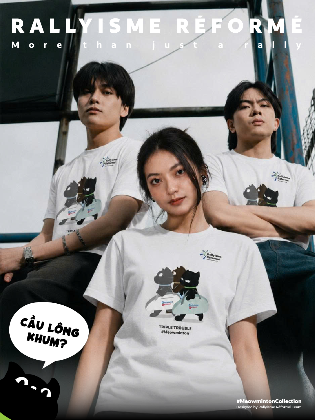 Áo Cầu Lông Unisex Meowminton– Triple Trouble– Performance Fabric Thoáng Khí Nhanh Khô Nhẹ Mát