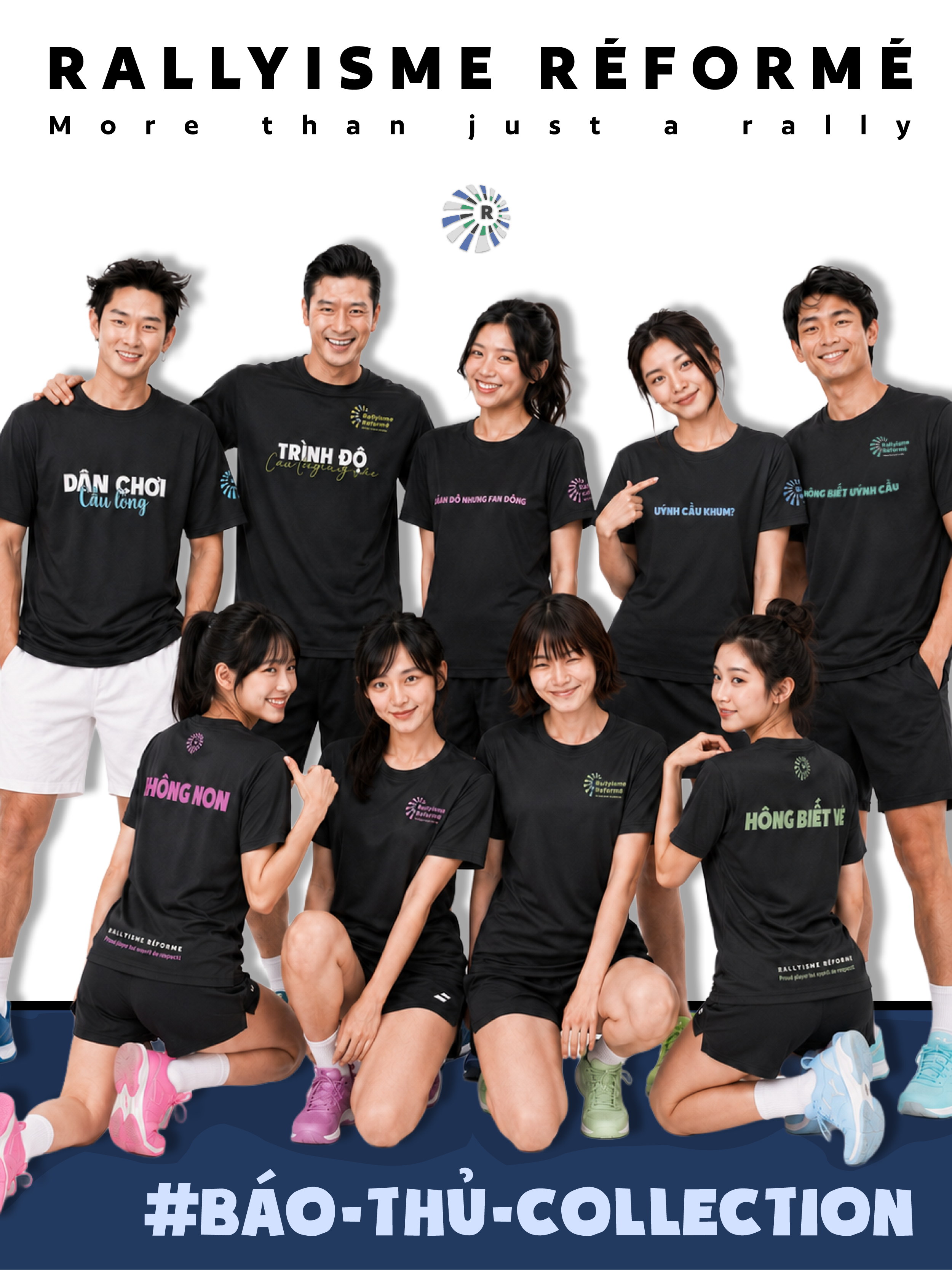 Áo thun cầu lông unisex Rallyisme Réformé BÁO THỦ– thun mè thể thao chuyên dụng mềm nhẹ nhanh khô thoáng khí