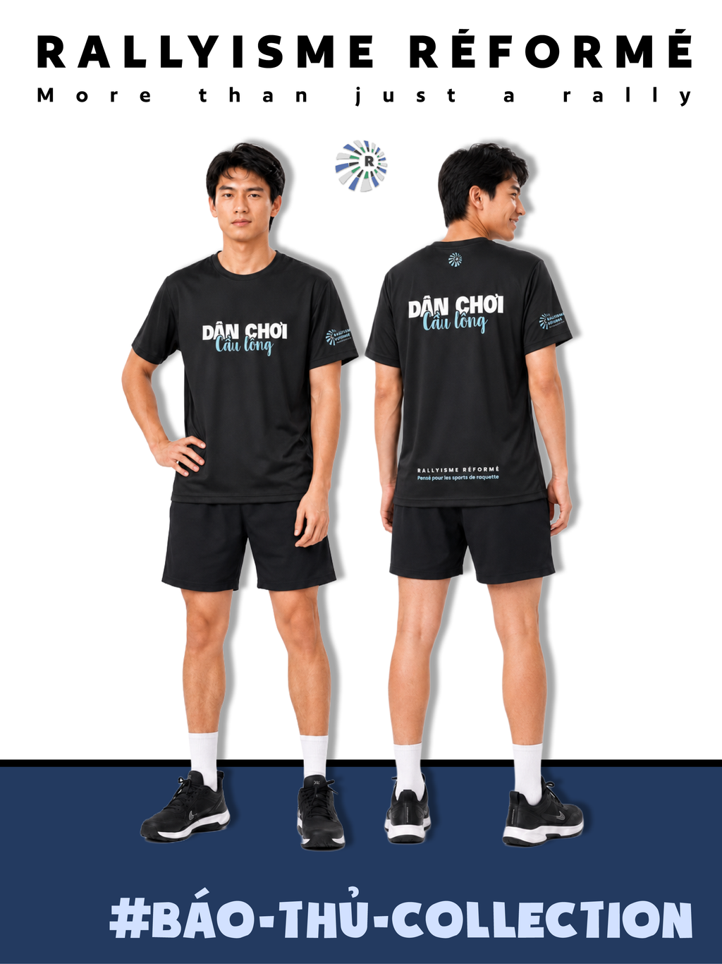 Áo thun cầu lông unisex Rallyisme Réformé BÁO THỦ– thun mè thể thao chuyên dụng mềm nhẹ nhanh khô thoáng khí