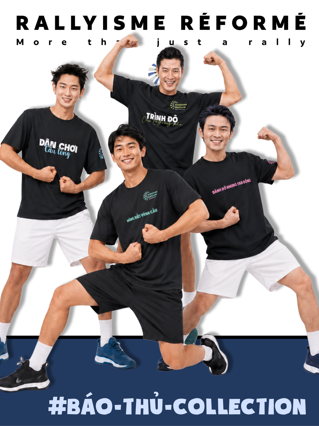 Áo thun cầu lông unisex Rallyisme Réformé BÁO THỦ– thun mè thể thao chuyên dụng mềm nhẹ nhanh khô thoáng khí