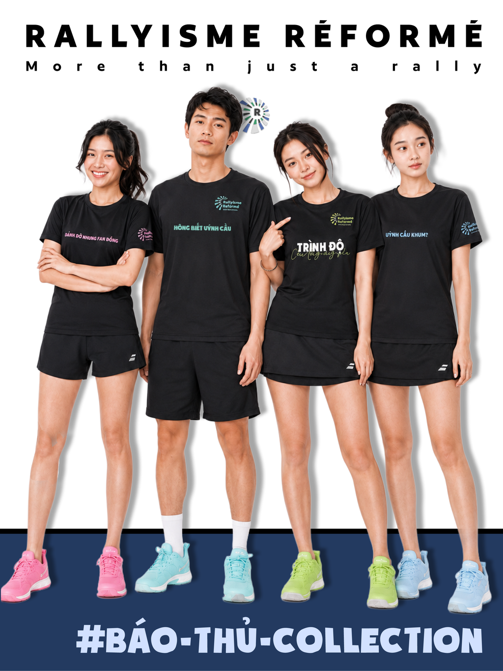 Áo thun cầu lông unisex Rallyisme Réformé BÁO THỦ– thun mè thể thao chuyên dụng mềm nhẹ nhanh khô thoáng khí