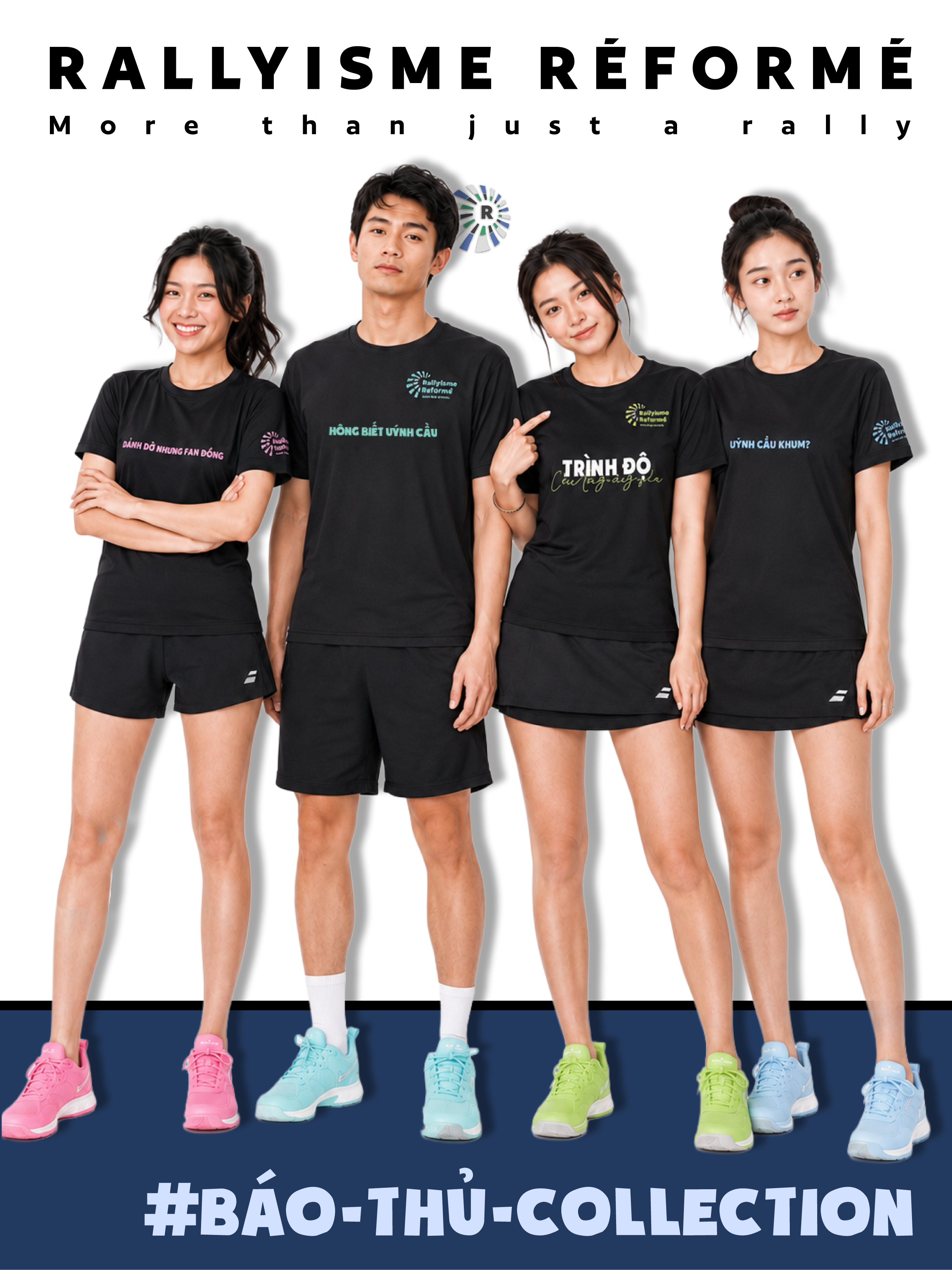 Áo thun cầu lông unisex Rallyisme Réformé BÁO THỦ– thun mè thể thao chuyên dụng mềm nhẹ nhanh khô thoáng khí