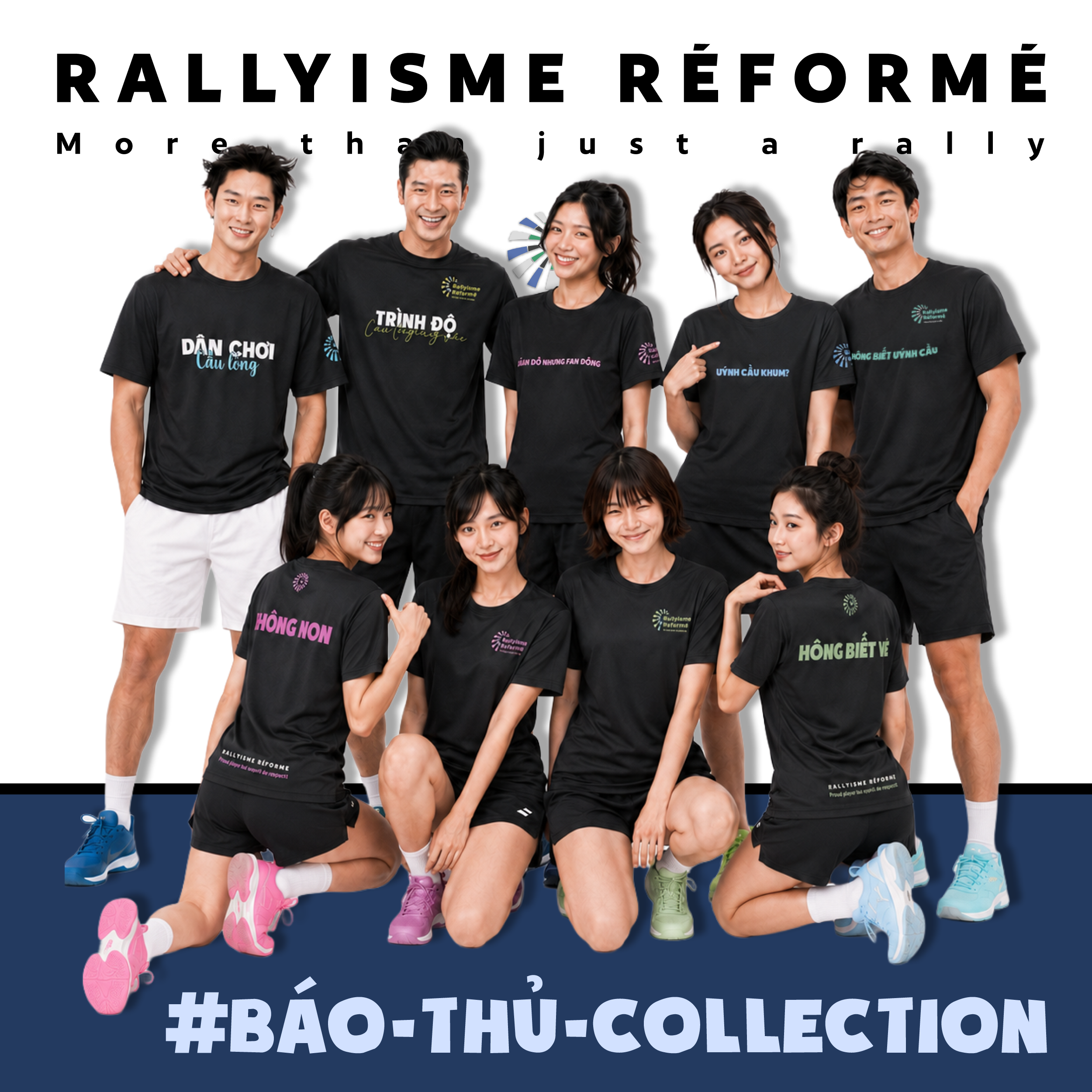 Áo thun cầu lông unisex Rallyisme Réformé BÁO THỦ– thun mè thể thao chuyên dụng mềm nhẹ nhanh khô thoáng khí