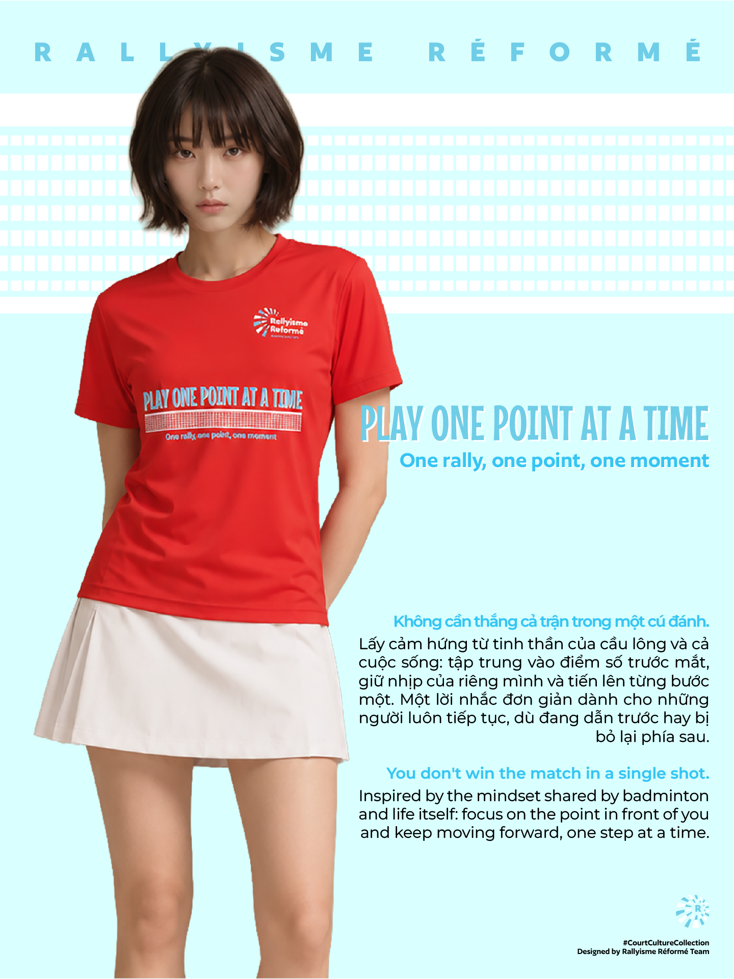 Áo Cầu Lông Unisex ONE POINT AT A TIME – Áo Thể Thao Nam Nữ Nhanh Khô Thoáng Khí