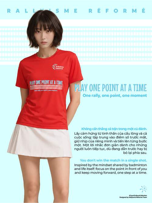 Áo Cầu Lông Unisex ONE POINT AT A TIME – Áo Thể Thao Nam Nữ Nhanh Khô Thoáng Khí