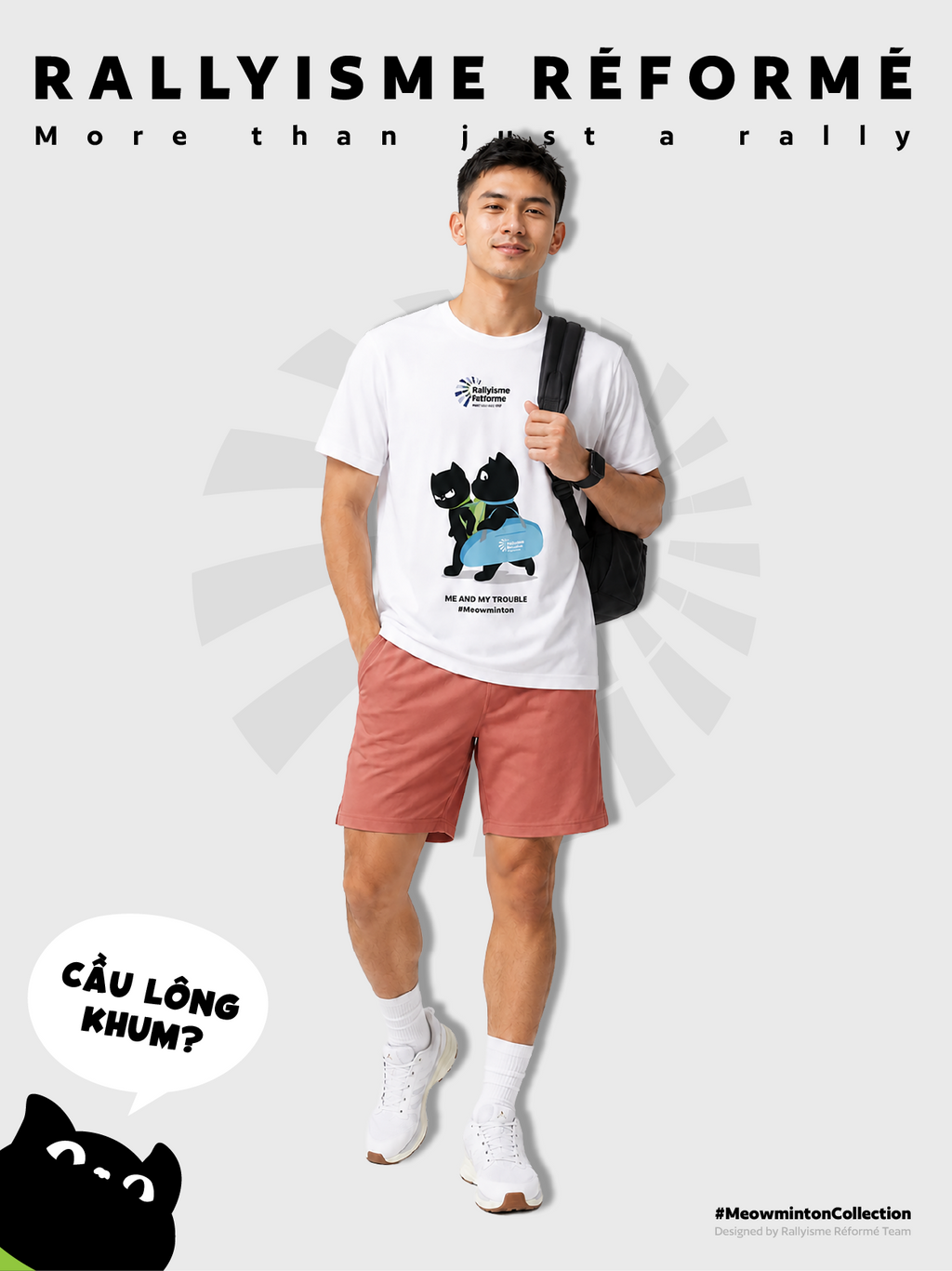 Áo Cầu Lông Unisex Meowminton– Double Trouble– Performance Fabric Thoáng Khí Nhanh Khô Nhẹ Mát